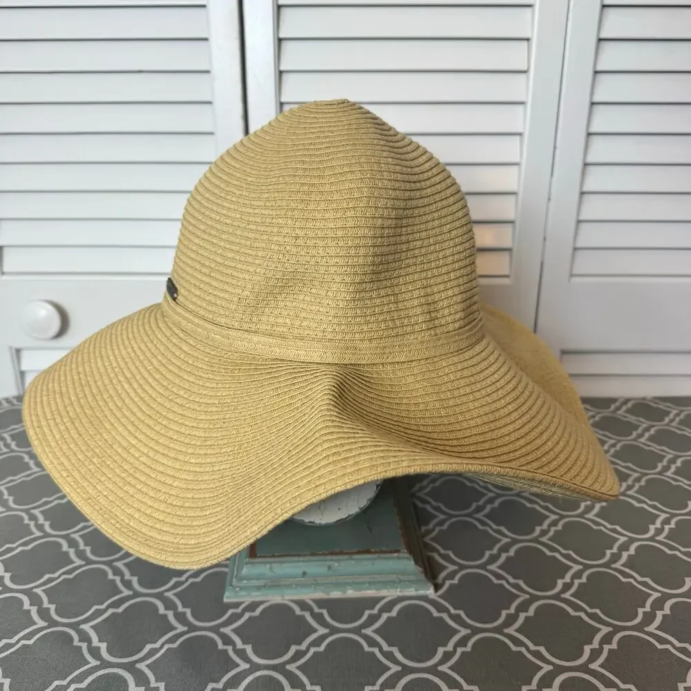 Sun and Sand Large Floppy Straw Beach Hat Summer Vacation Beach Pool Cruise Tan